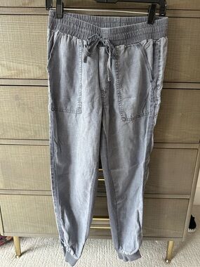 Splendid Light Gray / Blue Women's Drawstring Jogger Pants